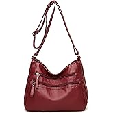 PORRASSO Women Crossbody Bag Multi-pocket Shoulder Bag Leather Waterproof