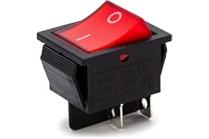 BM0T0RPARTS KCD4 Rocker Switch with Light Red Light 4 Pin DPST ON/Off Snap in Rocker Switch 16A/250V 20A/125V AC