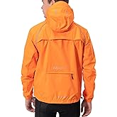 Men's Cycling Running Rain Jacket Lightweight Waterproof Biking Hiking Windbreaker Raincoat Reflective Packable