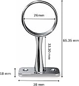 SISI UK Chrome Wardrobe Rail Centre Support Brackets 25mm Round 2 Pack view 2