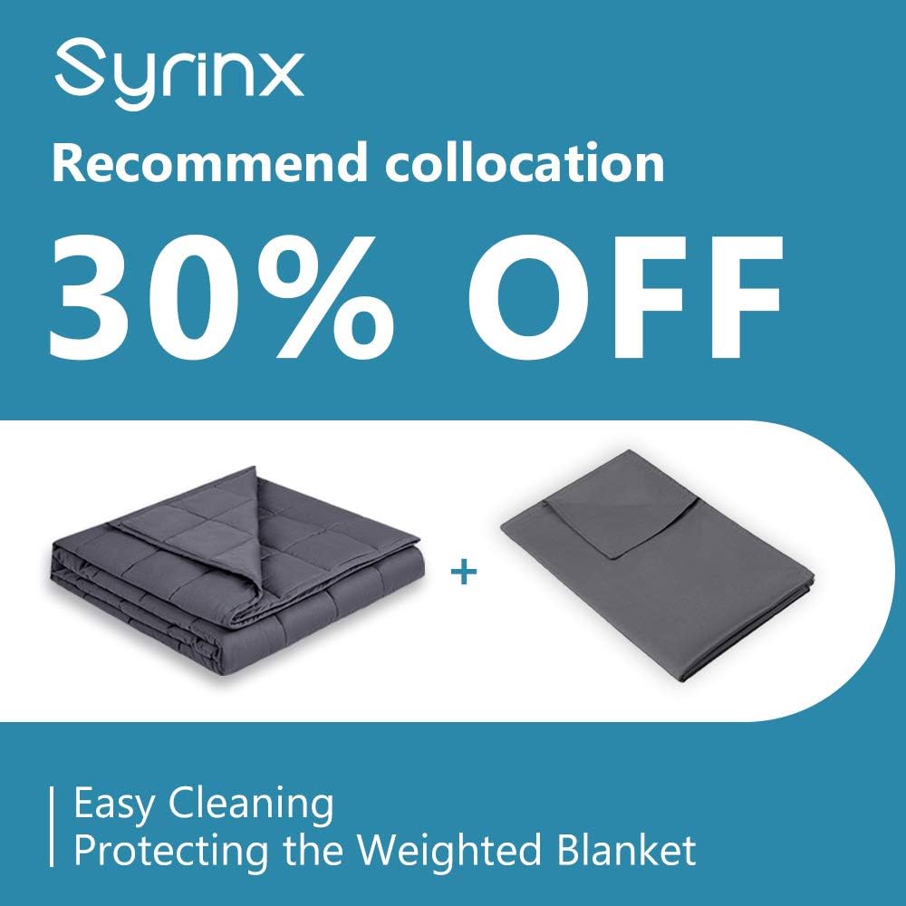 Syrinx Cooling Weighted Blankets 15lbs, 60''x80'', Dark Grey Queen Size for Adults, Soft Heavy Blanket with Glass Beads: Kitchen & Dining