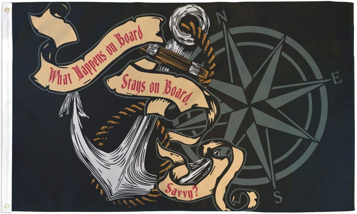 Zudrold Lo Que Sucede a Bordo se Queda a Bordo Bandera 3 'x 5' Banderas