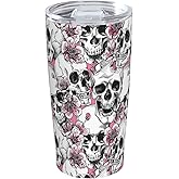 Fenmshairy Sugar Skull Funny Stainless Steel Tumbler 20 Oz, Unique Blossoms Vacuum Insulated Travel Mug with Lid - Novelty Holiday, Birthday & Christmas Gift for Men, Women, Friends, Sister, Bestie
