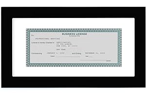 Americanflat 5x10 Business License Frame with Shatter-Resistant Glass - Use as 3.5x8 Frame with Mat or Display 5x10 Document Without Mat - Legacy Collection - Black License Frames for Tabletop or Wall