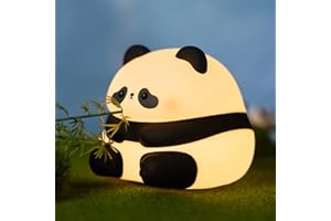 LANUMIONG LED Cute Panda Night Light, Silicone Rechargeable Night Light - 3 Level Dimmable Bedside Touch Lamp, Bedside Lamp for Baby and Toddler, for Gift Boys Girls and Children