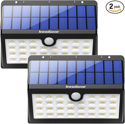 Innogear Solar Lights Outdoor 30 Led Motion Sensor Security Night Light With Auto On And Off For Front Door Back Yard Driveway Garden Patio Garage