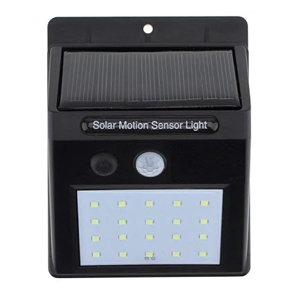 Scross Bright Waterproof Solar Wireless Security Motion Sensor LED Night Light for Outdoor/Garden Wall (Black) - Set of 20