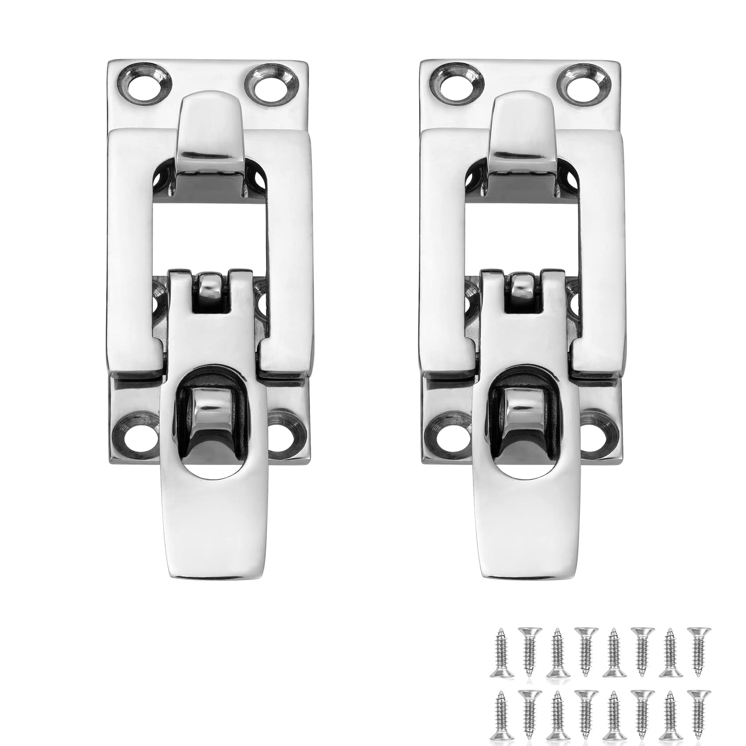 Photo 1 of ODYSUNRAL Marine Anti-Rattle Square Latches for Boat Door Hatch, Hold Down Clamp Latches, Lockable, Sturdy Construction, 316 Stainless Steel, with Screws