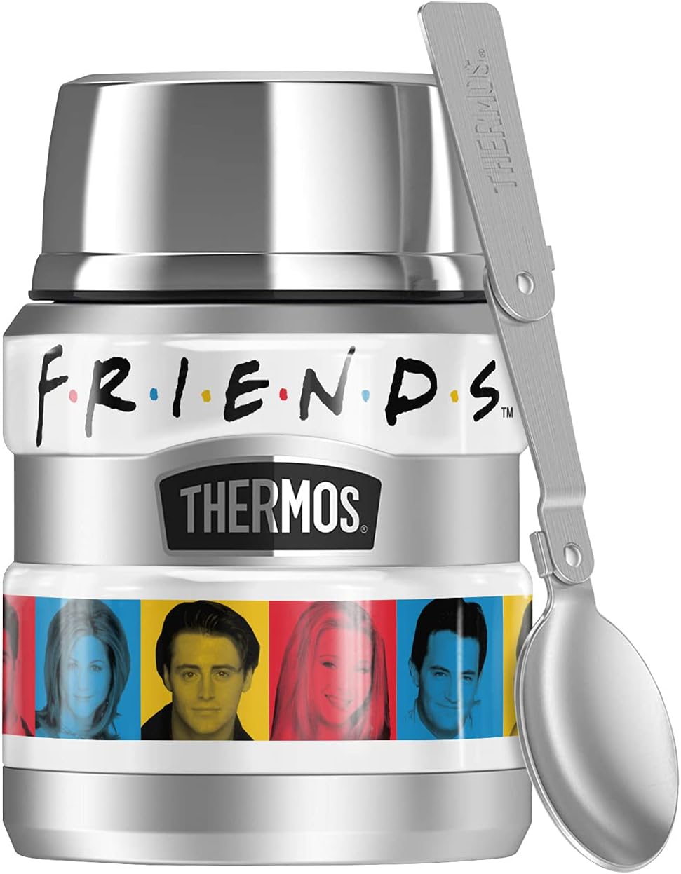 Friends Headshots THERMOS STAINLESS KING Stainless Steel Food Jar with Folding Spoon, Vacuum insulated & Double Wall, 16oz