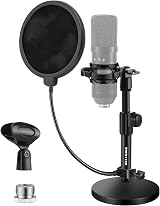 BILIONE Desktop Microphone Stand Bundle with Pop Filter Shock Mount Clip view 1