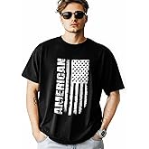 Mens Graphic T-Shirts, Flag Short Sleeve Crew Neck Soft Casual Classic Tee, XS - 5XL Stars and Stripes Tshirts Top