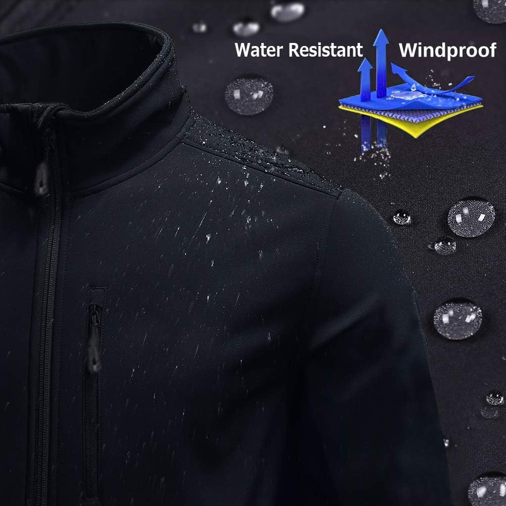 TRAILSIDE SUPPLY CO. Mens Softshell Fleece-lined Jackets/Winter Outdoor Coats/Windbreaker/Medium-weight Water-repellent.: Clothing