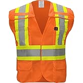 Ironwear 1287 Class 2 Flame-Retardant Breakaway Safety Vest w/ 6 Pockets