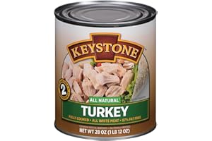 Keystone Meats All Natural Heat and Serve Canned Turkey – 28 oz – Fully Cooked and Ready to Eat Canned Meat – All White Meat – Gluten Free – Kitchen Essential for Everyday Meals, Emergency Survival Food – Shelf Stable for 5 Years – Made in the USA – Family Pack of 1