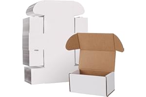 WIFTREY 100 Pack 4.6x2.2x2.2 Small Shipping Boxes for Packing Small Business, White Corrugated Cardboard mailing Box for Ship