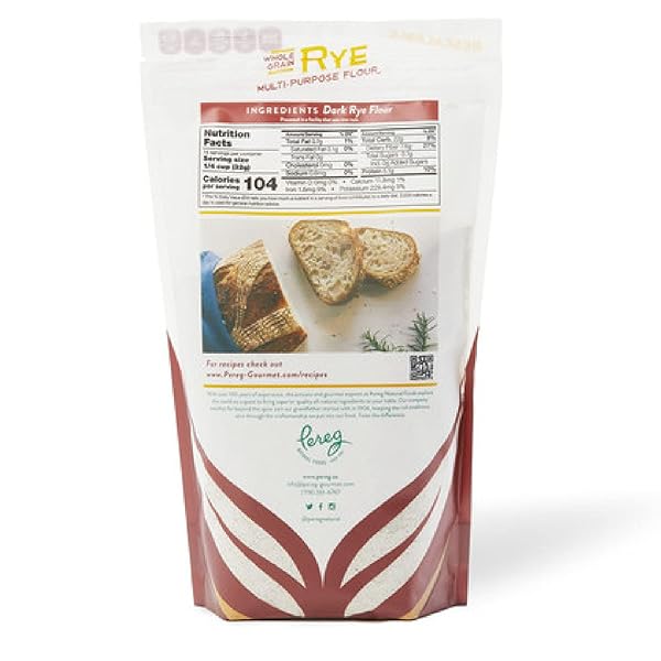 PEREG NATURAL’S RYE FLOUR (16 OZ) – NON-GMO, WHEAT FLOUR SUBSTITUTE – GREAT FOR BAKING BREAD, SOURDOUGH BREAD, GINGER COOKIES – VEGAN & ALL NATURAL