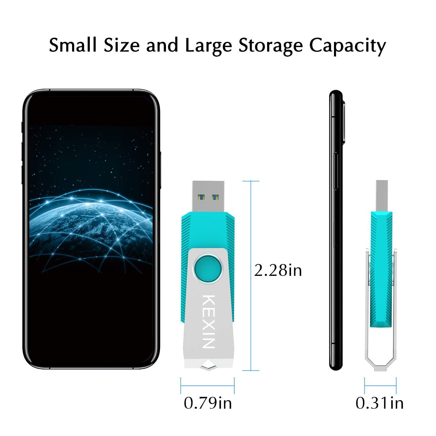 Flash Drive 64GB 3 Pack USB Flash Drive 64 GB Thumb Drive USB Drive Bulk Jump Drive Swivel Pen Drive Data Storage USB Stick with LED Indicator 64G Pink Yellow Cyan