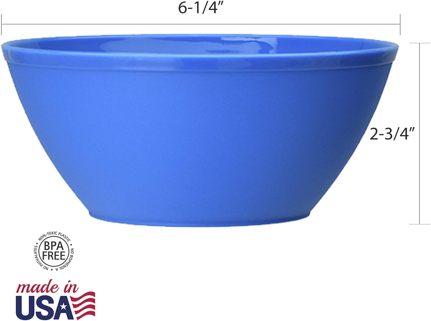 Fresco 6-inch Plastic Bowls for Cereal or Salad | set of 8 in 4 Classic Colors: Kitchen & Dining