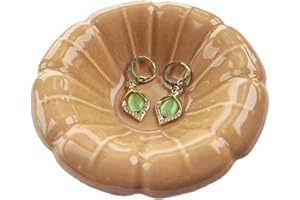 Veitoame Ceramic Jewelry Dish Tray, Elegant Ring Holder & Trinket Bowl for Vanity Dresser, Decorative Catch All Tray for Jewe