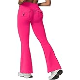 Rugkey Flare Leggings with Pockets for Women Butt Lifting Workout Leggings Gym Bell Bottom High Waisted Yoga Pants