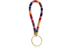 MADE BY NAMI Boho Surfer Key-Chain with golden Key-Ring - Women & Men - Summer Festival Accessories - Cute Handmade Hippie Key Chain (Rainbow)