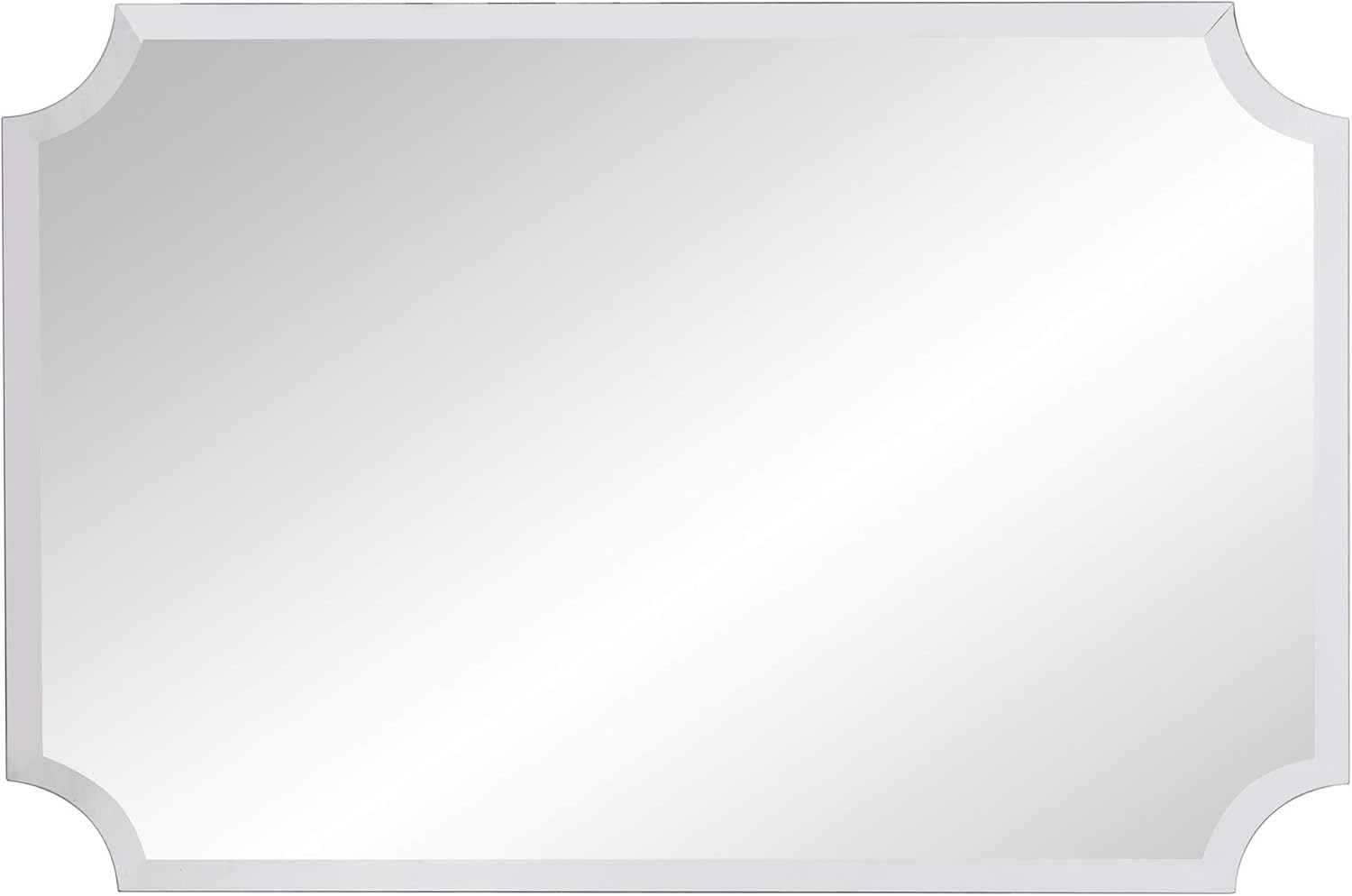 Howard Elliott Frameless Scalloped Hanging Wall Mirror, Rectangle (24 x 36 Inch), Silver - Bathroom, Vanity, Bedroom: Home & Kitchen