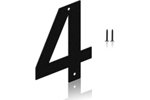 4 Inch Rustproof House Number,Excellent Black Metal Address Number for House with Pre-drilled Holes,Boldly Visible Metal Lett