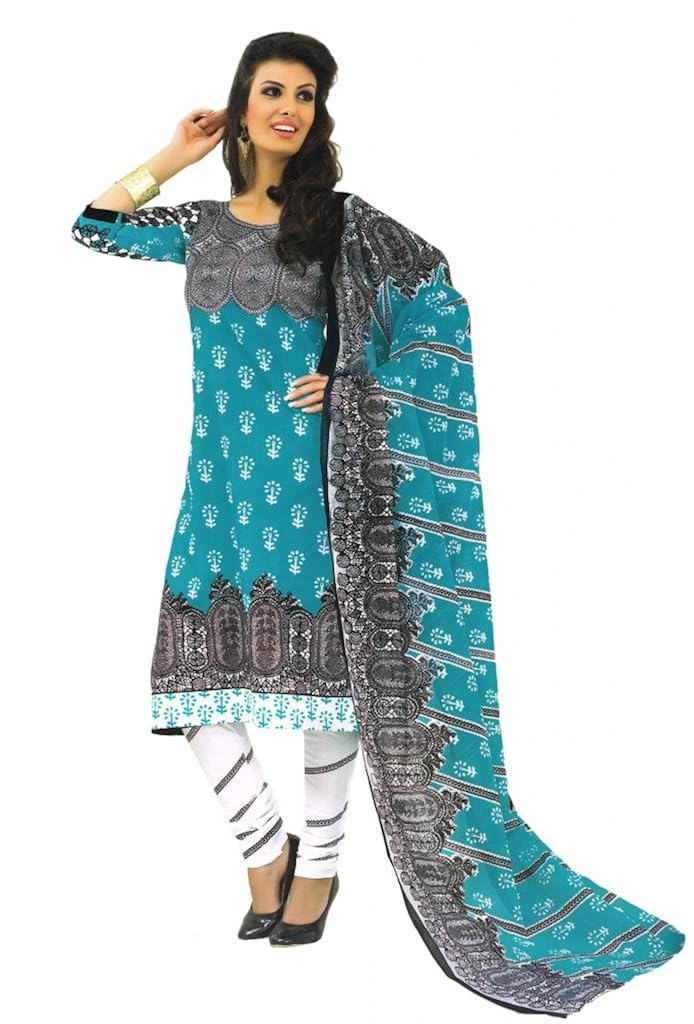 buy salwar studio womens cotton chudidar dress material mfc 1011 light blue white free size at amazon in buy salwar studio womens cotton