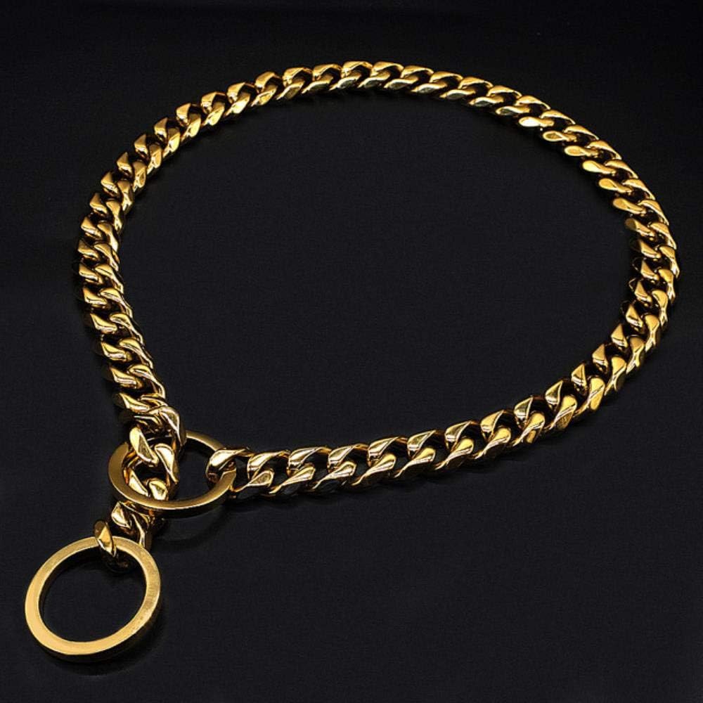 Collar Dog Adjustable Strong Slip Dog Collar Dogs Training Chain Pet Collars For Medium Large Pet Gold Silver Colors,Gold,M