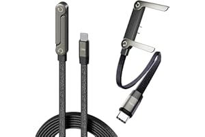 2-in-1 Chargestand Type-C Cable, 240W High-Speed Charging & 1.5m Data Sync Cord with Foldable Phone Stand,for Laptops, Tablet