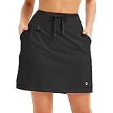 baleaf Women's 16" Hiking Cargo Skort Skirt High Waisted with Pockets Golf Workout UPF 50+ Sun Protection Quick Dry