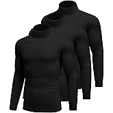 Ekouaer 3 Packs Men Turtleneck Shirts Long Sleeve Thermal Tops Causal Lightweight Pullover S-XXXL