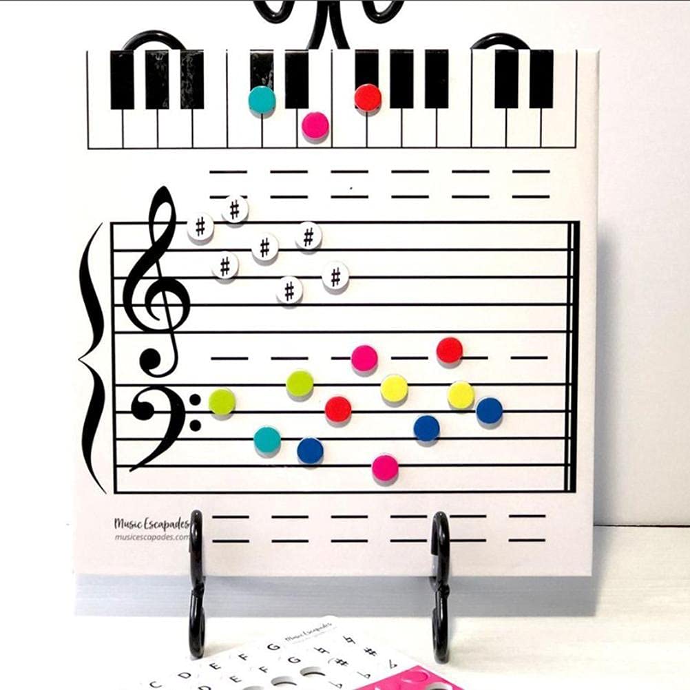 KENANLAN Magnetic Music Boards Magnetic Dry Erase Board Note Reading Borad Double Sided Music Whiteboard for Music Lessons Music Teacher Teaching Tools