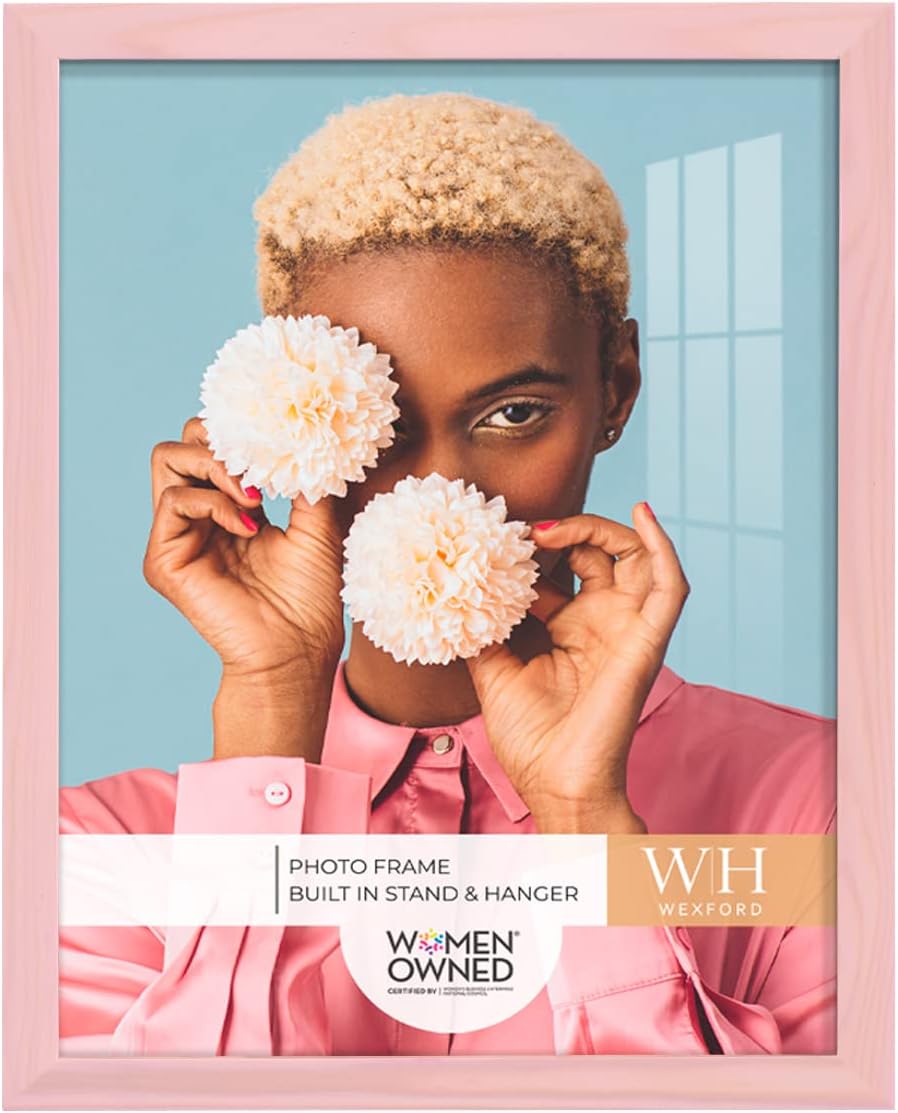 Photo Albums, Frames & Accessories - Renditions Gallery 11x14 inch Picture Frame Sunset Pink Wood Grain Frame, High-end Modern Style, Made of Solid Wood and High Definition Glass for Wall and Tabletop Photo Display