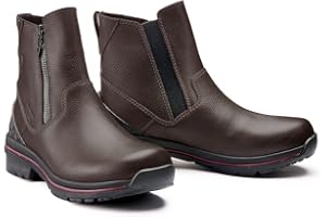 Kerrits Woodstock Waterproof Barn Boot – Durable Leather Women's Barn Work Boots, Wide Footbed, Front Zip, 1" Heel