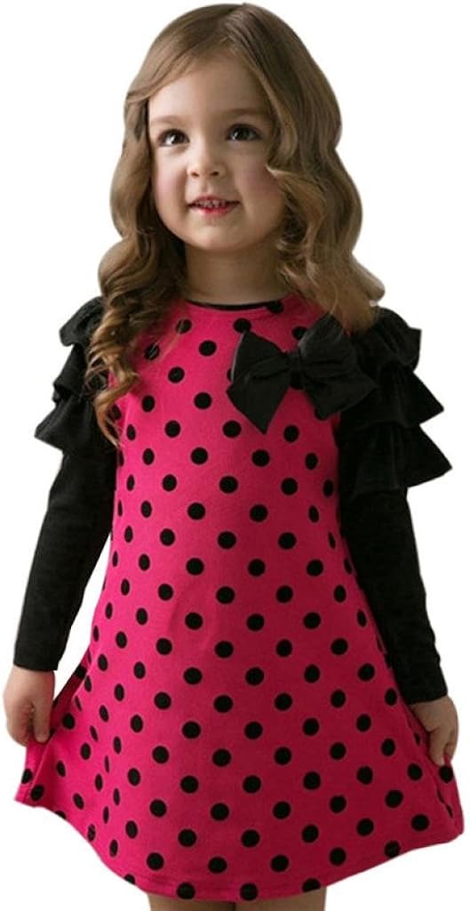 Day8 Fille 2 A 7 Ans Vetement Robe Princesse Mode Hiver Robe Soiree Fille Chic Ete Pas Cher Robe Enfant Fille Fashion Printemps Tutu Robe Bebe Fille Dentelle Manche Longue Vetements Fille