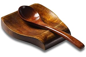 Tvvtuww Acacia Wood Spoon Rest Spoon Holder for Stove Top, Utensil Holder for Ktichen Counter, Spatula, Ladles, Forks, Tongs,