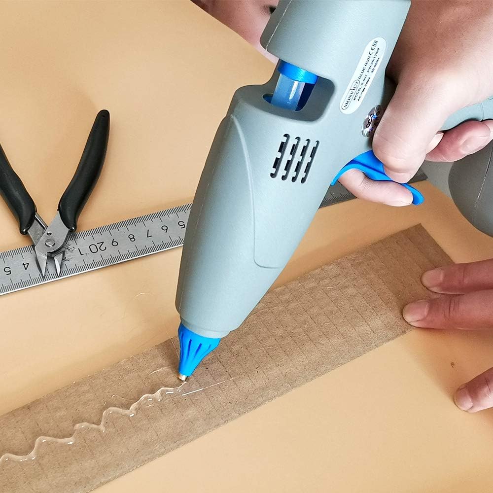 Hot Glue Gun - Monvict Full Size 80/120W Dual Power Heavy Duty Glue Gun, Corded & Detachable Cord Use, Base Stand Hot Melt Glue Gun Industrial for DIY, Home Repairs, Arft Crafts with 12 Glue Sticks: Home Improvement