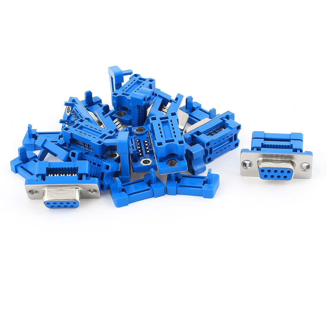 sourcing map 10pcs D-SUB DB9 9 Pin Female Flat Ribbon Cable IDC Adapter Connector