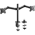 HUANUO Dual Monitor Mount for 2 Monitors up to 30 inches, Heavy Duty Dual Monitor Stand Holds up to 22 lbs, Dual Monitor Arm with Height Adjustable Tilt Swive Rotate, VESA Hole 75mm or 100mm