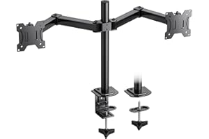 HUANUO Dual Monitor Mount for 2 Monitors up to 30 inches, Heavy Duty Dual Monitor Stand Holds up to 22 lbs, Dual Monitor Arm 