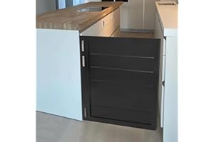 BULELULA Swinging Doors Cafe Doors, Retro Counter Swinging Doors, Indoor Pine Wood Single Door 35.4"x35.4" Parlor Butler Door for Hallway Kitchen Bar Pub Entrance Partition Black (35.4"x35.4")
