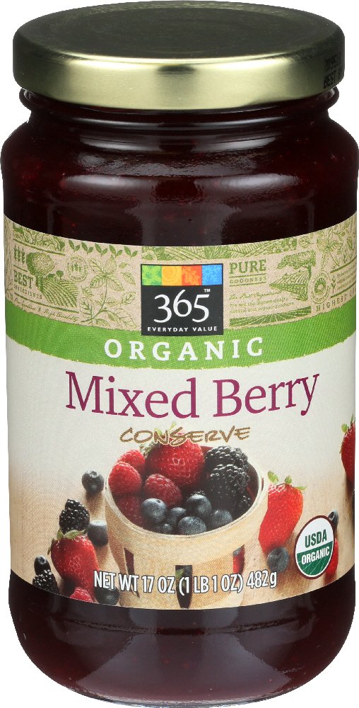 365 Everyday Value, Organic Mixed Berry Conserve, 17 oz