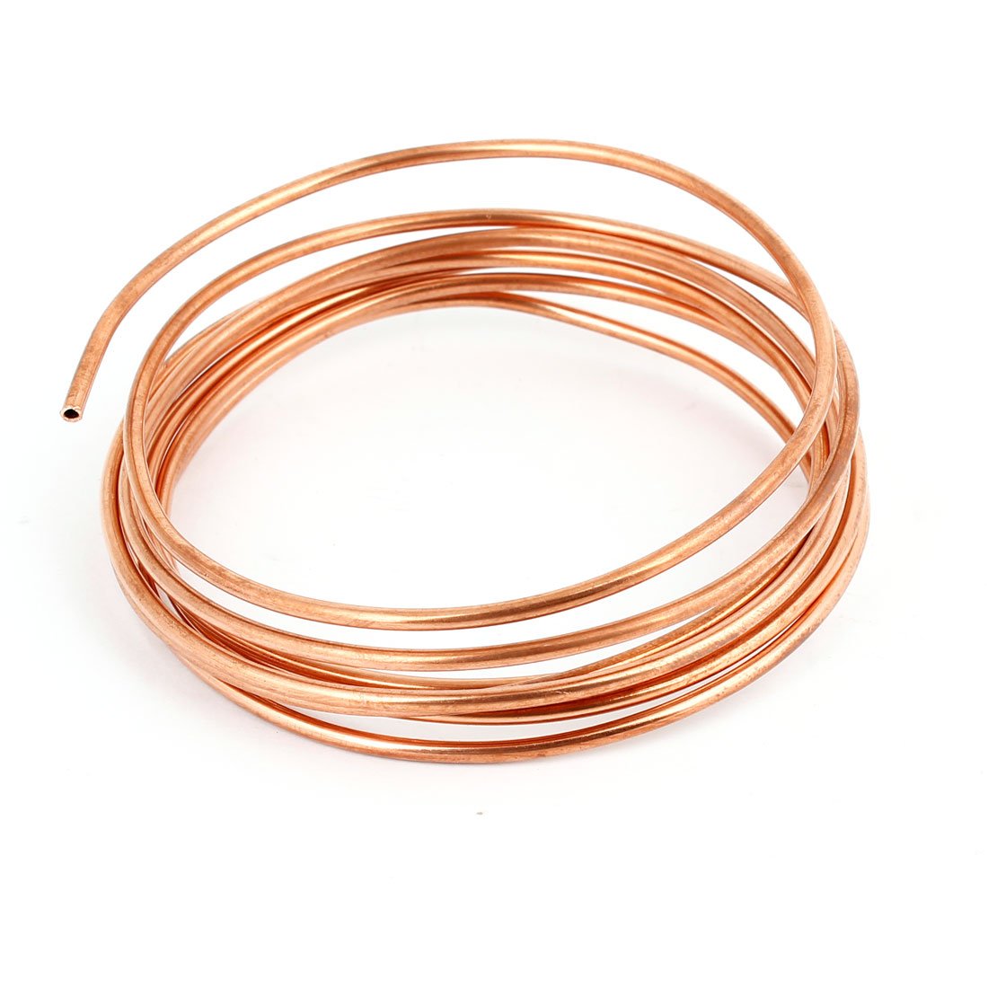 sourcing map Copper Tone Refrigerator Refrigeration Tubing Coil 2.5mm Dia 2M 6Ft Length