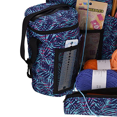 Whitelotous 3pcs/set Knitting Storage Barrel Bag Totes Easy To Carry for Crochet Hook Yarn Sewing Pouch High Capacity Home Organizer