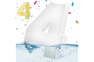 CARDOBIR 10.7"Acrylic Number Charcuterie Box,Fillable Numbers For Charcuterie,Number Trays for Food,Decorative Number Boxes, Number Shaped Form Tray for Party Decorative Birthday Anniversaries,4 white