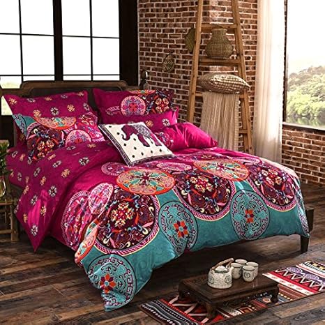 Amazon ベッドカバー ダブル 布団カバー ダブル セット 3点セット ベッドカバー ダブル セット 寝具カバーセット 枕カバー 掛け布団カバー ダブル 防ダニ 四節適用 優しい肌触り 花柄 レトロ 特大1 8mのベッド 100 綿 230 228 Cm 寝具カバーセット オンライン通販