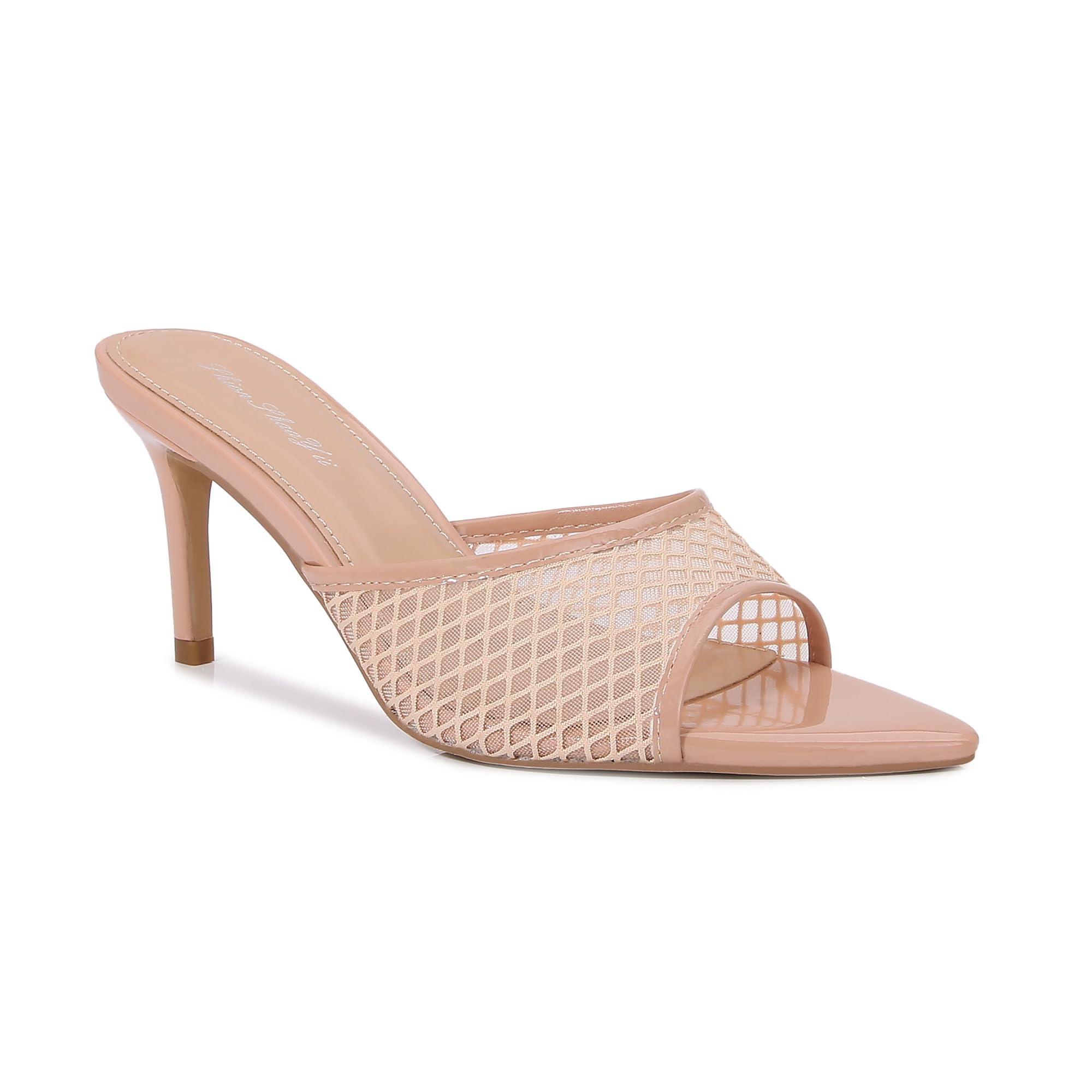 Shion ShaaYii Women Clear Pointed Toe Sandals Stiletto Heels Transparent Strap High Heels Slip on Mules for Women