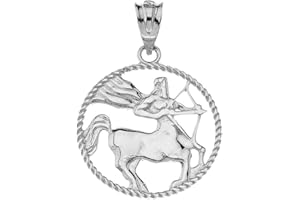 ASTROLOGY JEWELRY Exquisite 925 Sterling Silver Round Zodiac Sign Horoscope Constellation Rope-Style Charm Pendant
