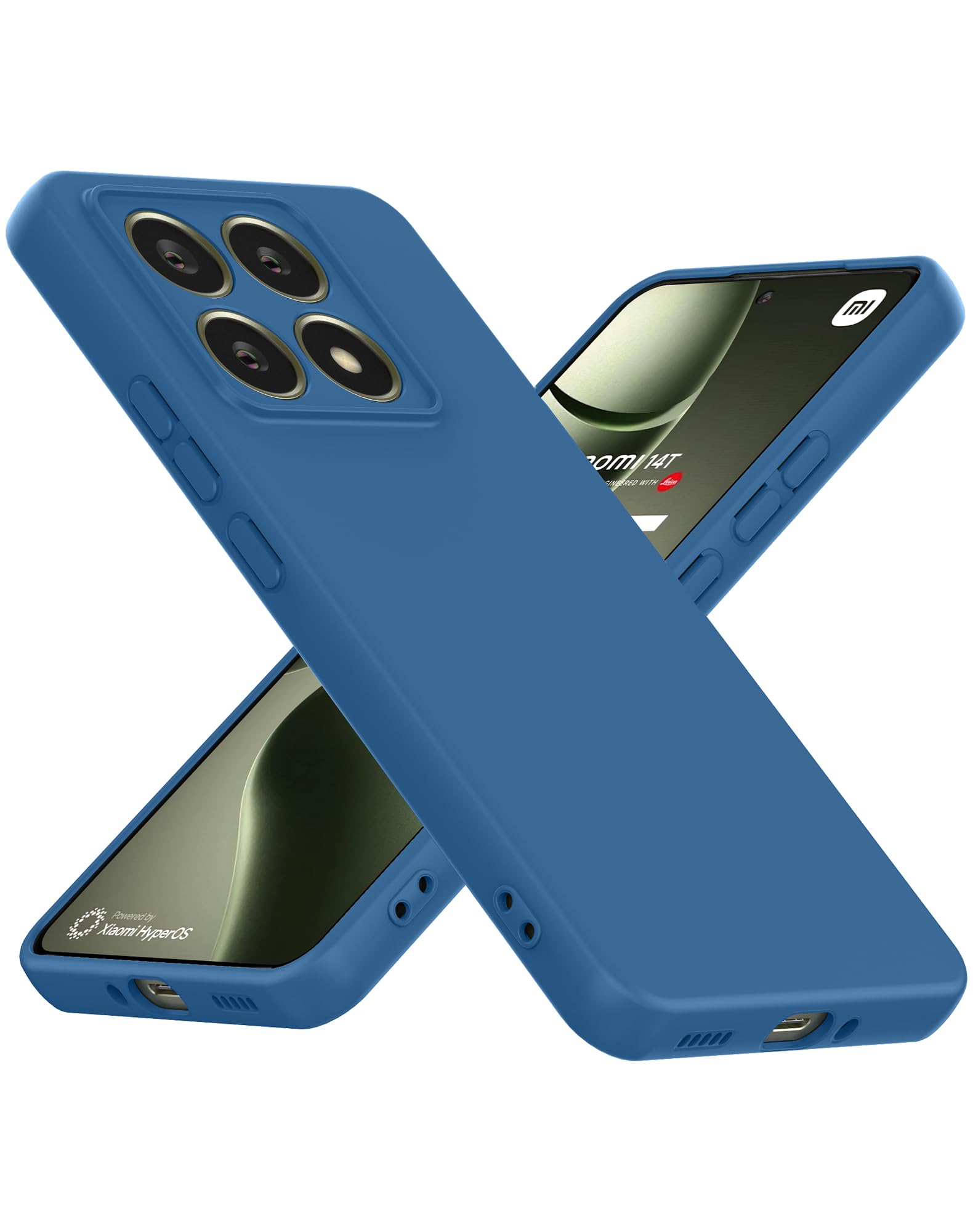Cresee Case for Xiaomi 14T, TPU Silicone Phone Case with Camera Protection Soft Interior Slim Fit Flexible Thin Back Cover for Xiaomi 14T, Blue